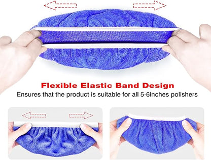 5 to 6 Inch Car Polisher Pad Bonnet, 10*Microfiber+5*Woollen - Image 4