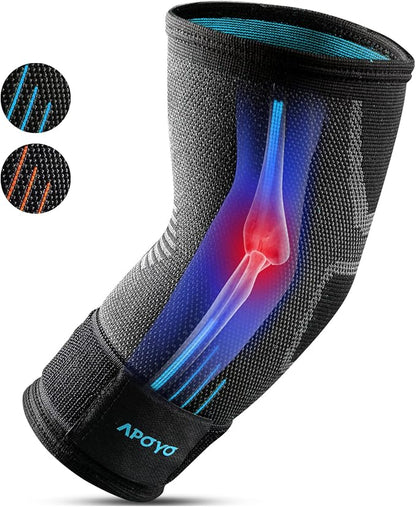 APOYO Elbow Brace for Tendonitis and Tennis Elbow, Compression Sleeve for by APOYO