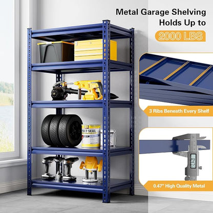 REIBII Garage Shelving 2000 LBS Storage Shelves Heavy Duty Metal Shelving Unit - Image 4