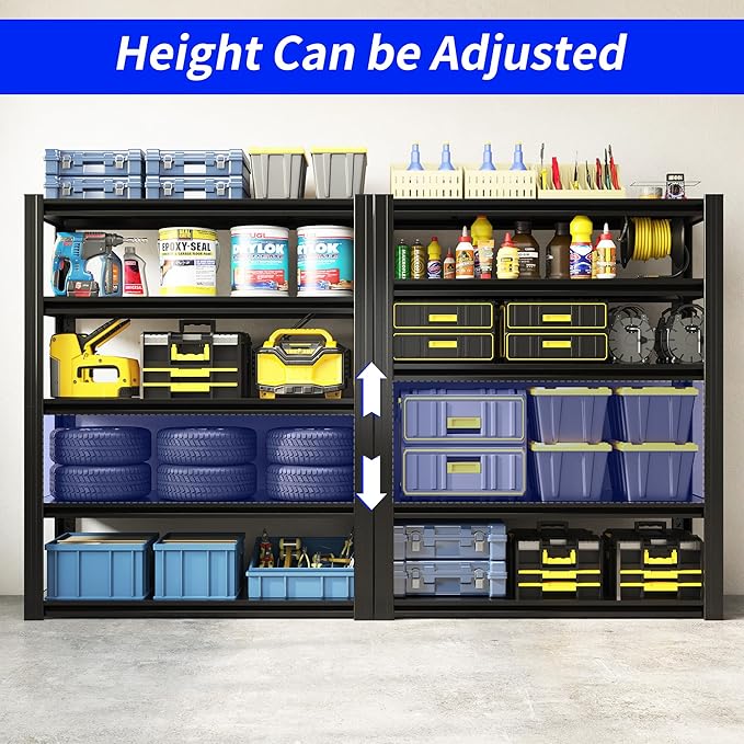72" H Metal Storage Shelving, 2500LBS Heavy Duty Shelves Unit, Adjustable 5 - Image 4