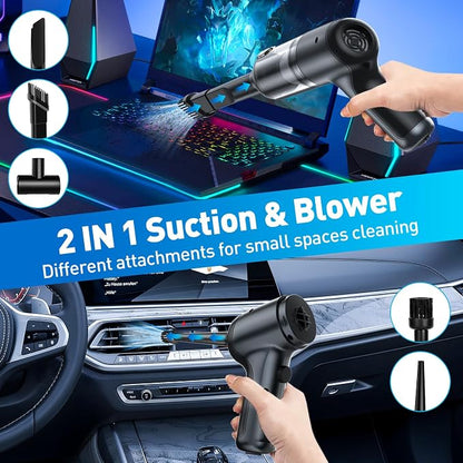Mini Vacuum Cleaner, 120W High Power Handheld Car Vacuum Cleaner, 2 in 1 Air - Image 2