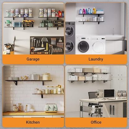 1x4 ft Garage Shelving, Pantry Storage, 300 lbs Total Load Capacity Wall - Image 7