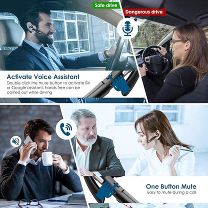 Bluetooth Headset, Wireless Bluetooth Earpiece V5.0 Hands-Free Earphones - Image 5