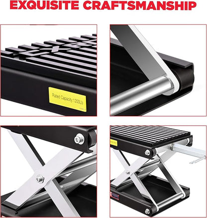 CXRCY 1200 LBS Motorcycle Lift Scissor Jack Black Upgraded Dirt Bike ATV - Image 3