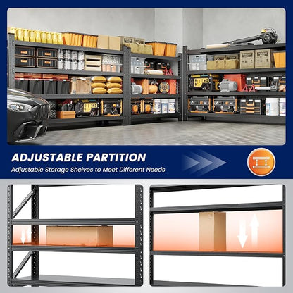 Yizosh 48" W Metal Garage Storage Shelves, Heavy Duty Adjustable Steel - Image 4