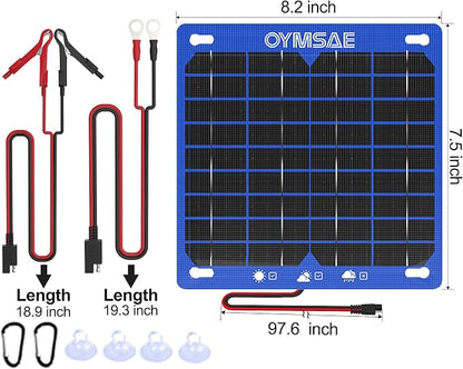 OYMSAE 7.5W 12V Solar Panel Battery Charger Portable Waterproof Power Trickle - Image 2