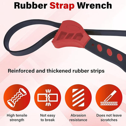 2 PCS Strap Wrench Plumbing, Rubber Strap Wrench, 24 Inch & 19.7 Inch Oil - Image 3