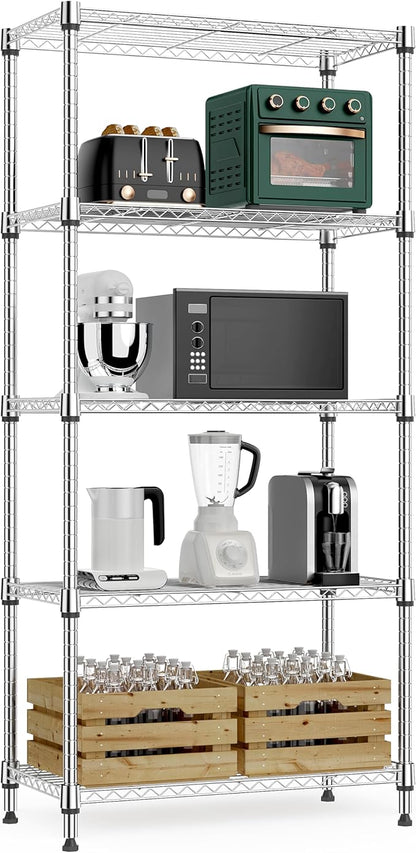 1250 lbs 5 Tier Shelf Metal Storage Shelves Wire Rack Closet Organizers by MEIGAOPLASTICANDMETALHKCOLIMITED
