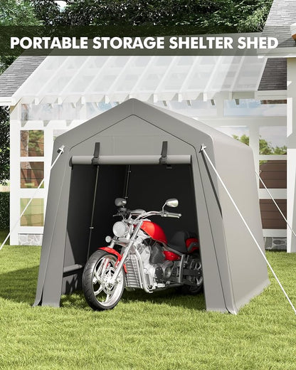 6 x 8 ft Carport Storage Shed, Portable Garage - Image 2