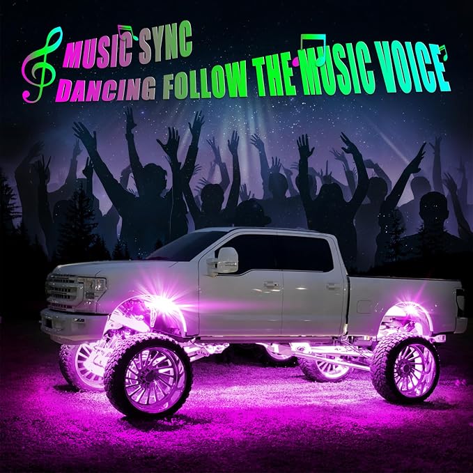 YiLaie RGB LED Rock Lights Kit, 6 Pods Underglow Multicolor Neon Light - Image 4