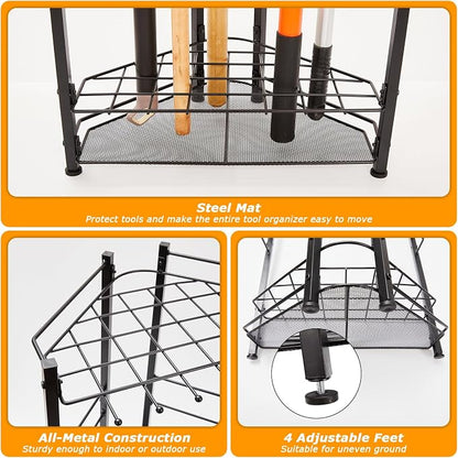 Garden Tool Organizer for Corner, Holds 35 Long-Handled - Image 5
