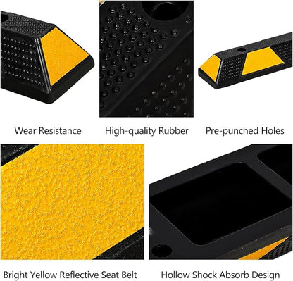 72" Car Parking Stopper, Heavy Duty Rubber Parking Curb Wheel Stops - Image 2