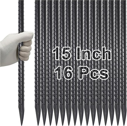 VVOKGO Rebar Stakes 15 Inches Ground Concrete Form Stakes, 3/8" Diameter by VVOKGO