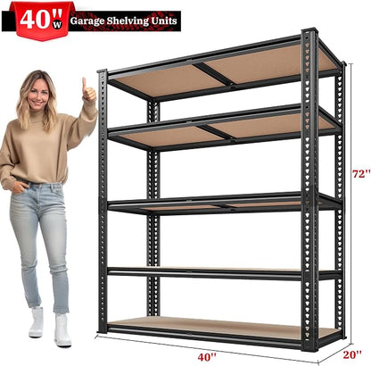 REIBII 2500LBS Garage Shelving Heavy Duty 72''H Storage Shelves 40" W Heavy - Image 3
