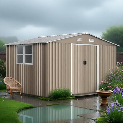10FT x 8FT Metal Outdoor Storage Shed, Garden Sheds & Outdoor Storage - Image 7