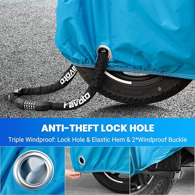 Favoto Motorcycle Cover All Season Universal Weather Quality Waterproof Sun - Image 4