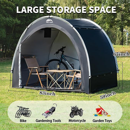 Happy Travel Bike Storage Tent Shed, Outdoor Waterproof Bicycle Covers Shelter - Image 2