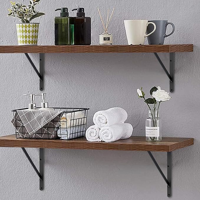 8 Pack L18 x H 12" Black Heavy Duty Shelf Brackets - Image 6