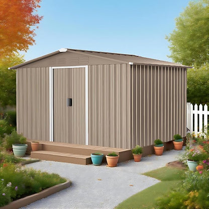 8FT x 6FT Metal Outdoor Storage Shed, Utility and Tool Shed Storage House - Image 7
