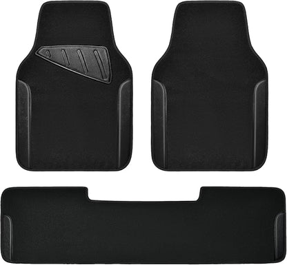 CAR PASS Waterproof Universal Faux Leather 3Pcs Car Floor Mats, Set of Vehicles by CARPASS