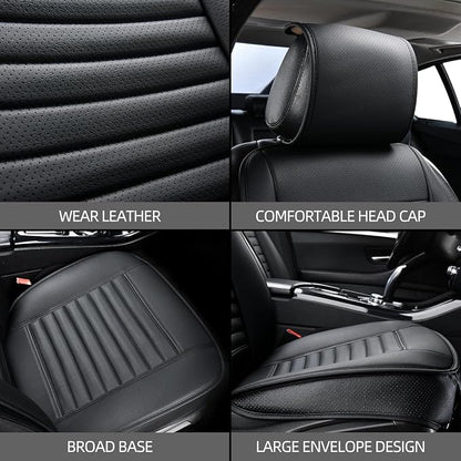 Universal Leather Car Seat Covers Full Set, Car Seat Cushion Covers Protector - Image 5