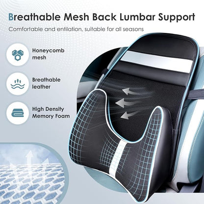FLORICH Double Layer Breathable Mesh Lumbar Support Ergonomic Leather Lumbar - Image 3