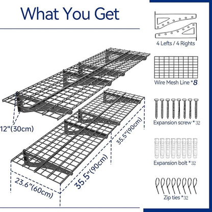 Heavy Duty Garage Wall Shelving, 2x6ft Wall Mounted Storage Shelves - Image 3
