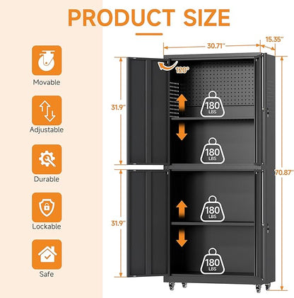 71" H Metal Tool Storage Cabinet - Image 3