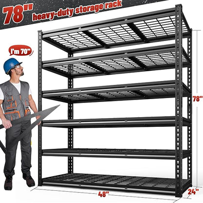 REIBII 3600LBS Garage Shelving 48" W Storage Shelves 6 Tier Garage Shelving - Image 2