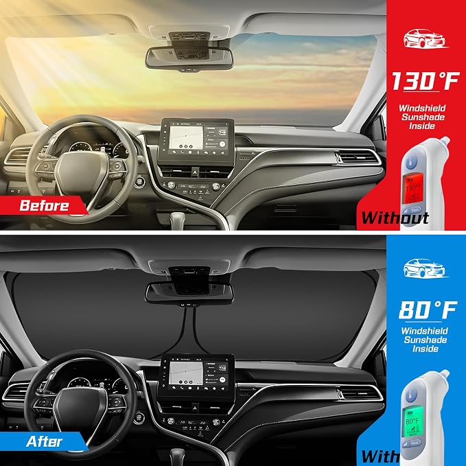 ARISMOTOR Windshield Sun Shade for Ford Explorer 2020-2025, Custom Fit Foldable - Image 2
