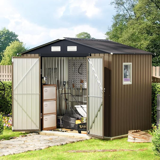 8X6FT Outdoor Steel Storage Shed by MISTMO