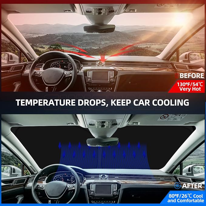 Windshield Sun Shade for Ch-evro-let Colorado 2023-2025 2026 Foldable Sunshade - Image 2