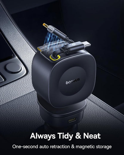 Baseus 163W Retractable Car Charger USB C Fast Charging, PrimeTrip VR2 Max 4 in - Image 7