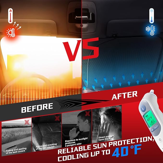 Windshield Sun Shade for 2018-2025 BMW X3 Foldable Sun Sunshade for Car Front - Image 4