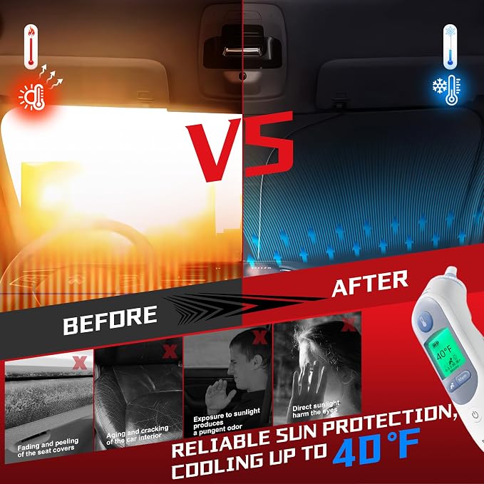 Windshield Sun Shade for 2021-2025 Volkswagen VW ID.4 Foldable Sun Sunshade for - Image 4