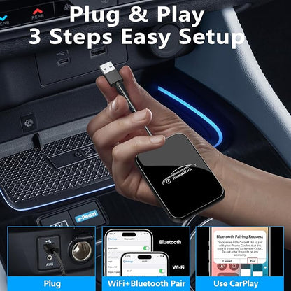 Wireless CarPlay Adapter for Apple iPhone | Mini USB Design for Convert Wired - Image 2