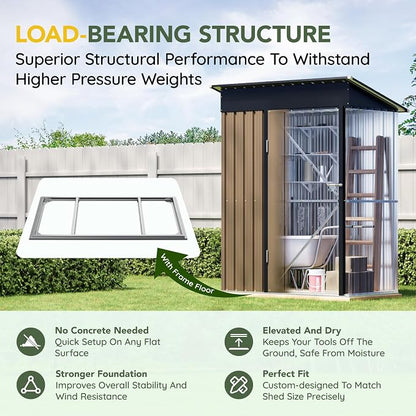 Breezz 5x3FT Vertical Outdoor Steel Storage Shed - Image 3