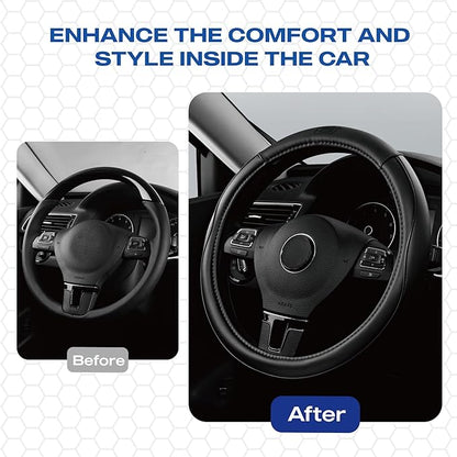 Skechers Memory Foam Steering Wheel Cover, Piping Microfiber Leather Steering - Image 5