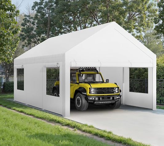 Walsunny Carport 10x20ft Heavy Duty Carport Canopy by Walsunny