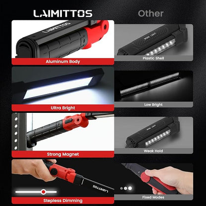 Rechargeable Work Light 2200mAh Magnetic LED Work Light Flashlight Mechanic - Image 2