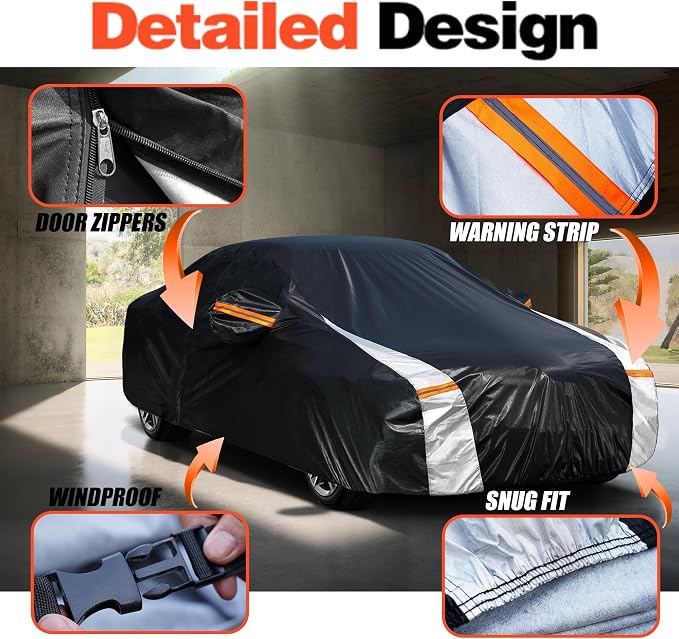 Honda Civic Car Cover 100% Waterproof All Weather, Gift - Image 3
