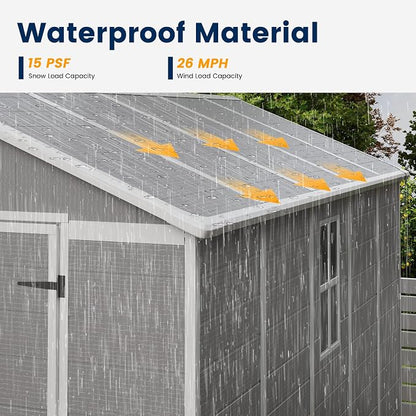 UDPATIO Storage Shed 8 x 10 FT, Resin Outdoor Garden Sheds - Image 4