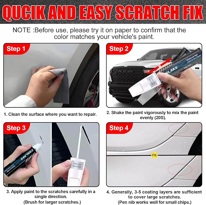 Car Touch Up Paint ) for Dodge Ram, Car Paint Scratch Repair Kit, Quick & Easy - Image 5