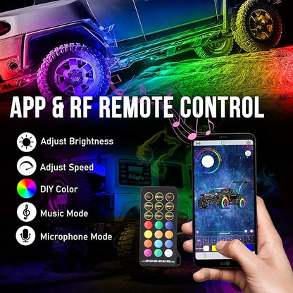 OPP ULITE Dream Chasing Color Led Rock Lights, 210° Luminous RGB & Pure White - Image 5