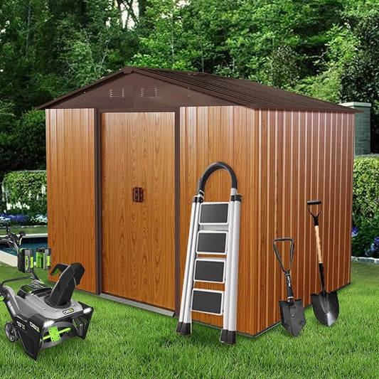 6x8 FT Outdoor Storage Shed, Metal Garden Shed by BNSPLY