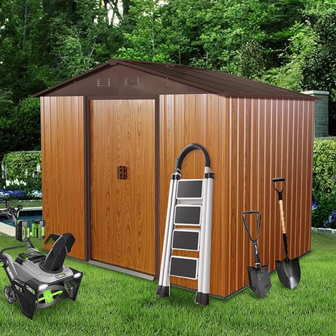 8x6 FT Outdoor Storage Shed, Metal Shed by Unknown