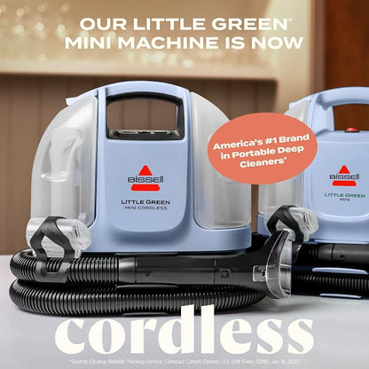 BISSELL Little Green Mini Cordless Portable Carpet and Upholstery Deep Cleaner - Image 2