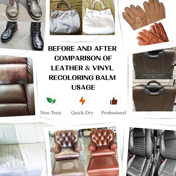 White Leather Repair Kit, Leather Recoloring Balm – Restore & Repair Faded - Image 3
