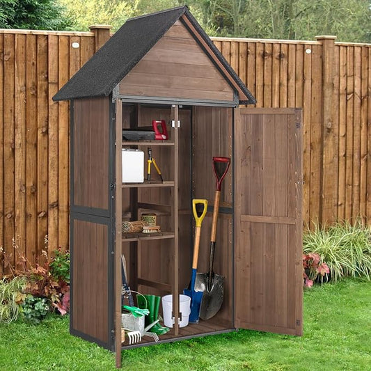 Outdoor Storage Shed, Vertical Wooden Tool Shed by Aivituvin