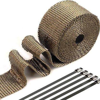 Exhaust Heat Wrap, Tooomplus 2'' x 16' Fiberglass Heat Shield Tape, Heat Wrap by Tooomplus